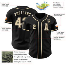 Load image into Gallery viewer, Custom Black Cream Authentic Baseball Jersey
