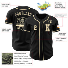 Load image into Gallery viewer, Custom Black Cream Authentic Baseball Jersey
