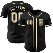 Load image into Gallery viewer, Custom Black Cream Authentic Baseball Jersey
