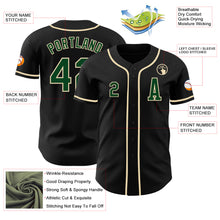 Load image into Gallery viewer, Custom Black Green-Cream Authentic Baseball Jersey
