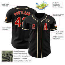 Load image into Gallery viewer, Custom Black Red-Cream Authentic Baseball Jersey
