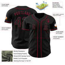 Load image into Gallery viewer, Custom Black Crimson Authentic Baseball Jersey
