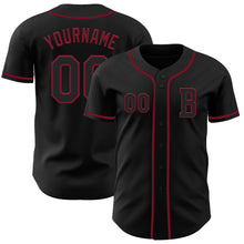 Load image into Gallery viewer, Custom Black Crimson Authentic Baseball Jersey
