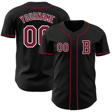 Load image into Gallery viewer, Custom Black Crimson-White Authentic Baseball Jersey
