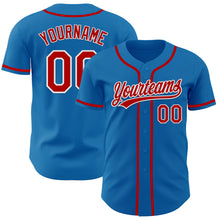 Load image into Gallery viewer, Custom Blue Red-White Authentic Baseball Jersey
