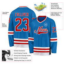 Load image into Gallery viewer, Custom Blue Red-White Hockey Jersey
