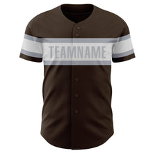 Load image into Gallery viewer, Custom Brown White-Gray Authentic Baseball Jersey
