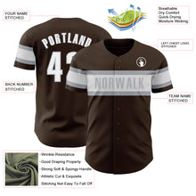 Load image into Gallery viewer, Custom Brown White-Gray Authentic Baseball Jersey
