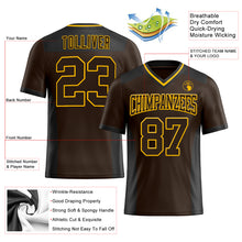 Load image into Gallery viewer, Custom Brown Gold-Black Mesh Authentic Football Jersey
