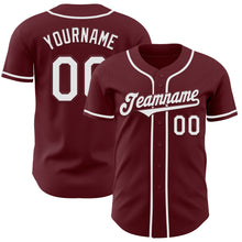 Load image into Gallery viewer, Custom Burgundy White Authentic Baseball Jersey
