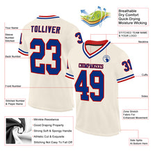 Load image into Gallery viewer, Custom Cream Royal Red-White Mesh Authentic Throwback Football Jersey
