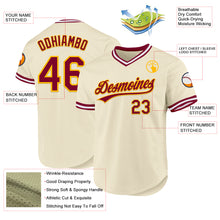 Load image into Gallery viewer, Custom Cream Maroon Gold-White Authentic Throwback Baseball Jersey
