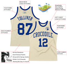 Load image into Gallery viewer, Custom Cream Royal Authentic Throwback Basketball Jersey
