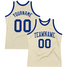 Load image into Gallery viewer, Custom Cream Royal Authentic Throwback Basketball Jersey
