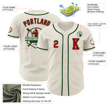 Load image into Gallery viewer, Custom Cream Red-Green Authentic Baseball Jersey
