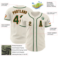 Load image into Gallery viewer, Custom Cream Green-Orange Authentic Baseball Jersey
