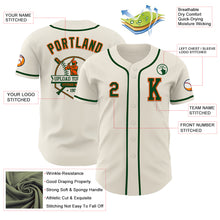 Load image into Gallery viewer, Custom Cream Green-Orange Authentic Baseball Jersey
