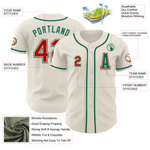 Load image into Gallery viewer, Custom Cream Red-Kelly Green Authentic Baseball Jersey
