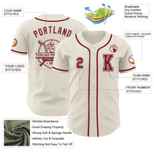 Load image into Gallery viewer, Custom Cream Crimson Authentic Baseball Jersey
