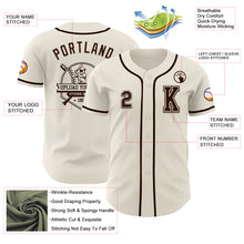 Load image into Gallery viewer, Custom Cream Brown Authentic Baseball Jersey
