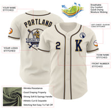 Load image into Gallery viewer, Custom Cream Navy-Old Gold Authentic Baseball Jersey
