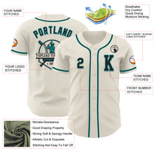 Load image into Gallery viewer, Custom Cream Black-Teal Authentic Baseball Jersey
