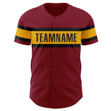 Load image into Gallery viewer, Custom Crimson Gold-Black Authentic Baseball Jersey
