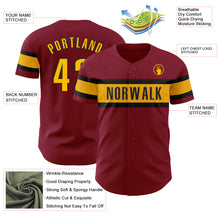 Load image into Gallery viewer, Custom Crimson Gold-Black Authentic Baseball Jersey
