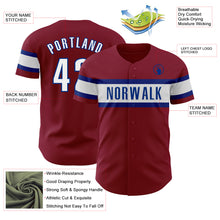 Load image into Gallery viewer, Custom Crimson White-Royal Authentic Baseball Jersey
