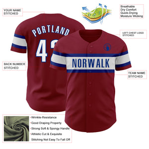 Custom Crimson White-Royal Authentic Baseball Jersey