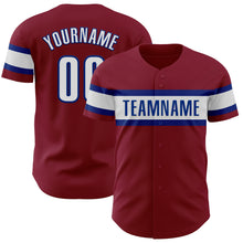 Load image into Gallery viewer, Custom Crimson White-Royal Authentic Baseball Jersey
