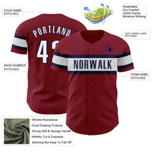 Load image into Gallery viewer, Custom Crimson White-Navy Authentic Baseball Jersey
