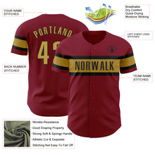 Load image into Gallery viewer, Custom Crimson Old Gold-Black Authentic Baseball Jersey
