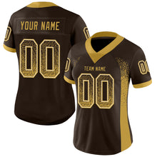 Load image into Gallery viewer, Custom Brown Old Gold-Cream Mesh Drift Fashion Football Jersey
