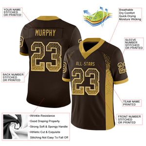 Custom Brown Old Gold-Cream Mesh Drift Fashion Football Jersey