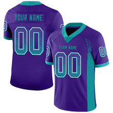 Load image into Gallery viewer, Custom Purple Teal-White Mesh Drift Fashion Football Jersey
