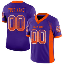 Load image into Gallery viewer, Custom Purple Orange-White Mesh Drift Fashion Football Jersey
