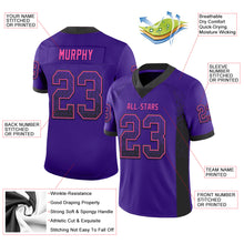 Load image into Gallery viewer, Custom Purple Black-Pink Mesh Drift Fashion Football Jersey
