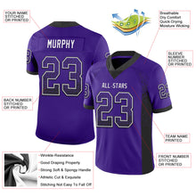 Load image into Gallery viewer, Custom Purple Black-White Mesh Drift Fashion Football Jersey
