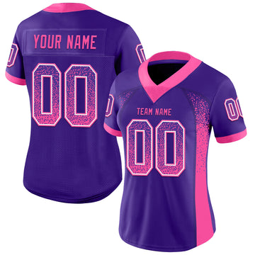 Custom Purple Pink-White Mesh Drift Fashion Football Jersey