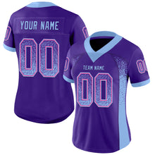 Load image into Gallery viewer, Custom Purple Light Blue-Pink Mesh Drift Fashion Football Jersey
