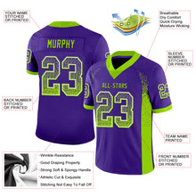 Load image into Gallery viewer, Custom Purple Neon Green-White Mesh Drift Fashion Football Jersey
