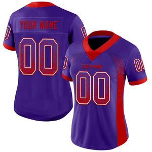 Custom Purple Red-White Mesh Drift Fashion Football Jersey