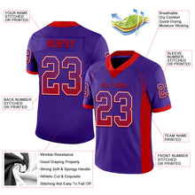 Load image into Gallery viewer, Custom Purple Red-White Mesh Drift Fashion Football Jersey
