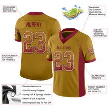 Load image into Gallery viewer, Custom Old Gold Crimson-White Mesh Drift Fashion Football Jersey
