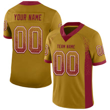 Load image into Gallery viewer, Custom Old Gold Crimson-White Mesh Drift Fashion Football Jersey
