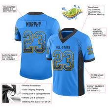 Load image into Gallery viewer, Custom Powder Blue Black-Gold Mesh Drift Fashion Football Jersey
