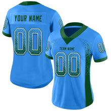 Load image into Gallery viewer, Custom Powder Blue Green-White Mesh Drift Fashion Football Jersey
