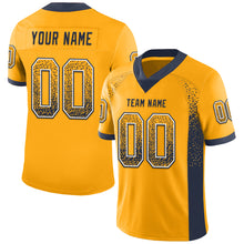 Load image into Gallery viewer, Custom Gold Navy-White Mesh Drift Fashion Football Jersey
