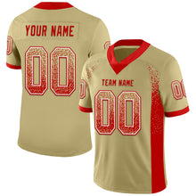 Load image into Gallery viewer, Custom Vegas Gold Red-White Mesh Drift Fashion Football Jersey
